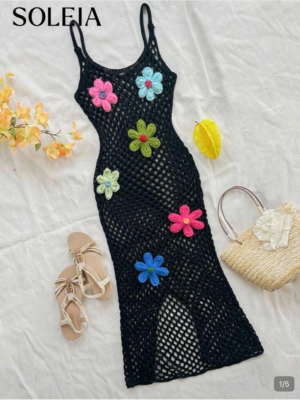 Black Crochet Cover up